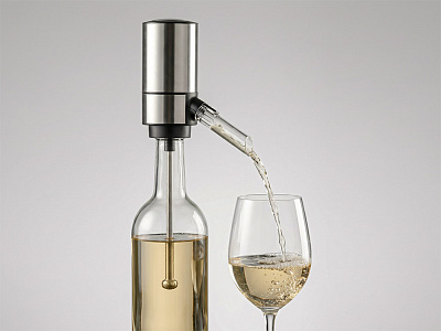 Электрический аэратор-диспенсер для вина Wine delight (Серебристый)