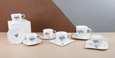 Набор кофейный "Бодрое утро", белый