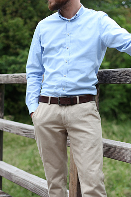 Ремень KLONDIKE Creek, односторонний, натуральная воловья кожа, цвет тёмно-коричневый, 120 х 4 см