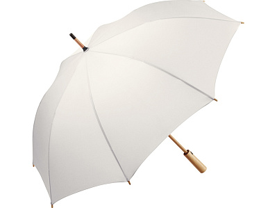 Бамбуковый зонт-трость Okobrella (Натуральный, белый)