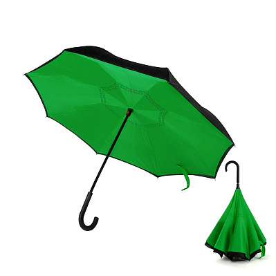 Зонт-трость механический  Chaplin  (Черно-зеленый)