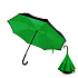 Зонт-трость механический  Chaplin, черно-зеленый-S - Фото 1