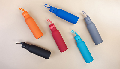 Бутылка для воды "Фитнес" 700 мл, покрытие soft touch, синий