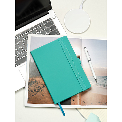 Ежедневник Альфа (Alpha) недатированный, бирюзовый/серый