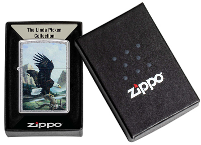 Зажигалка ZIPPO Linda Picken с покрытием Street Chrome, латунь/сталь, серебристая, 38x13x57 мм