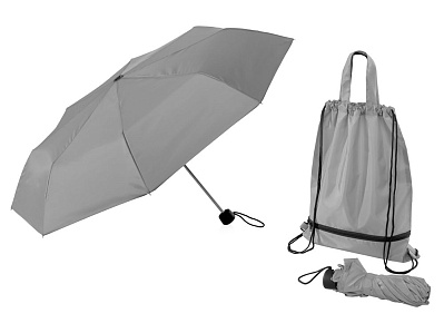 Зонт Picau из переработанного пластика в сумочке (Серый)
