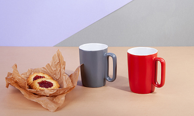 Кружка керамическая "Calypso" 250 мл, серый с белым