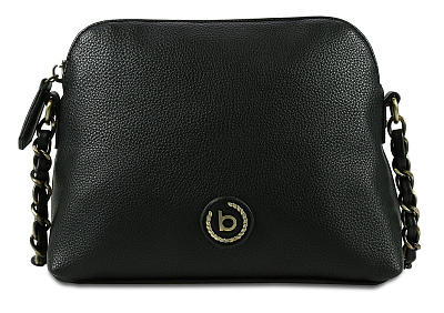 Сумка наплечная женская BUGATTI Passione, чёрная, полиуретан, 23х8х17,5 см