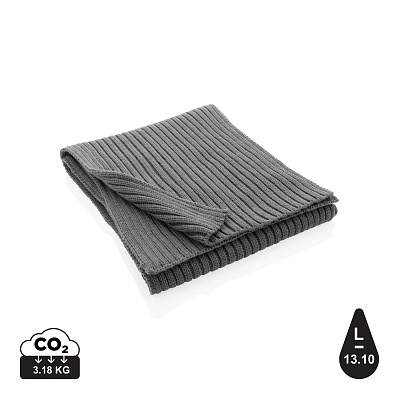Вязаный шарф Impact из Polylana® AWARE™, 180x25 см (Серый;)