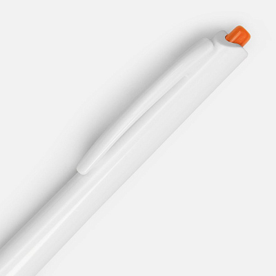 Ручка шариковая Tick, белая с оранжевым