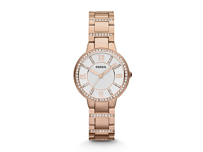 Часы наручные, женские (Корпус- розовое золото, циферблат- серебристый, крепление- розовое золото)