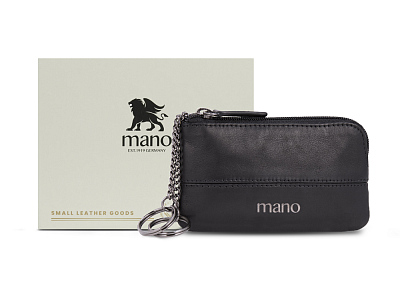 Ключница Mano "Don Romeo" с RFID защитой, натуральная кожа в чёрном цвете, 11,5 х 1 х 6,5 см