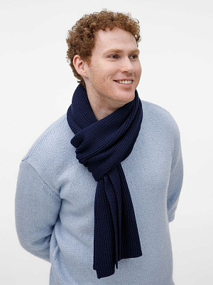 Шарф Nobilis Mono, темно-синий