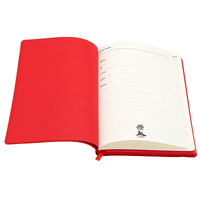 Ежедневник A5 недатированный Dante в мягком переплёте софт-тач, красный