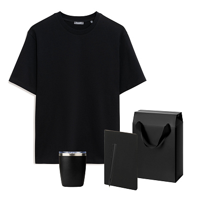 Набор с одеждой RUST (футболка, термокружка, блокнот, ручка), черный, S (Чёрный)