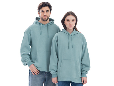 Худи оверсайз Alpha.01 унисекс (Пыльный бирюзовый)