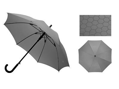 Зонт-трость полуавтомат Wetty с проявляющимся рисунком (Серый)