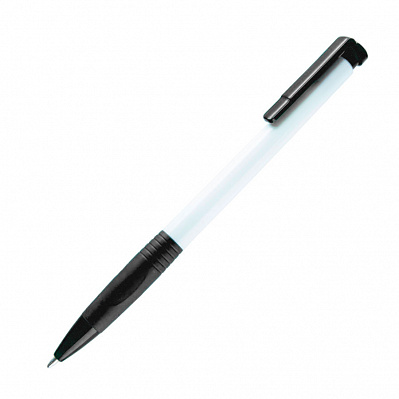 N13, ручка шариковая с грипом, пластик  (Белый, черный)