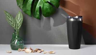 Термостакан "Calypso" 500 мл, покрытие soft touch, черный #, черный