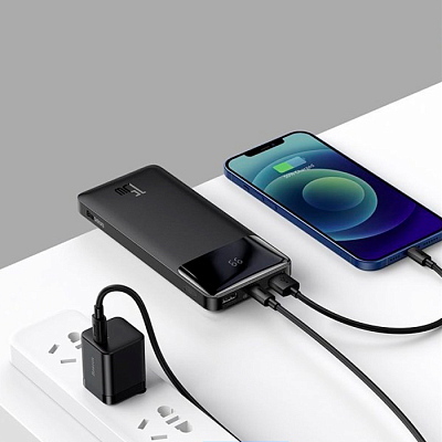 ПЗУ Baseus Bipow Digital Display 10000 mAh 15W Overseas Edition, белый
