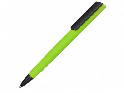 Ручка пластиковая soft-touch шариковая Taper (Зеленое яблоко/черный)