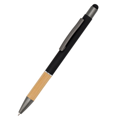 Ручка металлическая Сайрис софт-тач, черная (Черный)