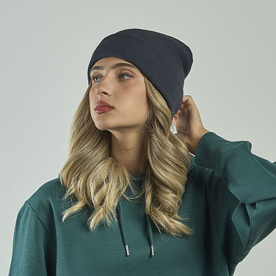 Шапка вязаная  двойная Wind-S, пурпурный, 100% переработанный полиэстер