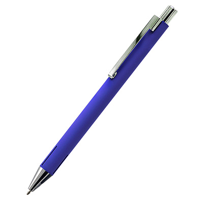 Ручка металлическая Elegant Soft софт-тач, синяя (Синий)
