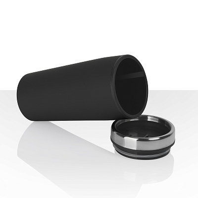 Термостакан "Европа", покрытие soft touch, 0,5 л., синий, черный