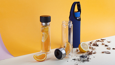 Заварочный термос "Остин" 320 мл в чехле, синий