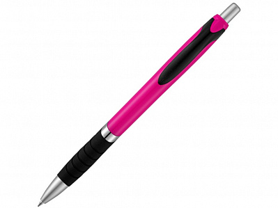 Ручка пластиковая шариковая Turbo (Фуксия/черный/серебристый)
