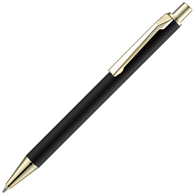 Ручка шариковая Lobby Soft Touch Gold, черная (Черный)