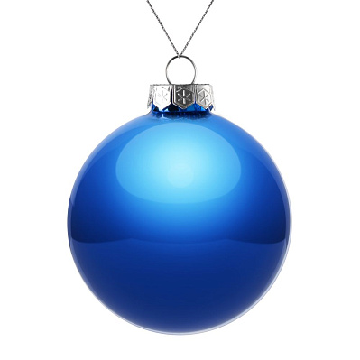 Елочный шар Finery Gloss, 10 см, глянцевый синий (Синий)