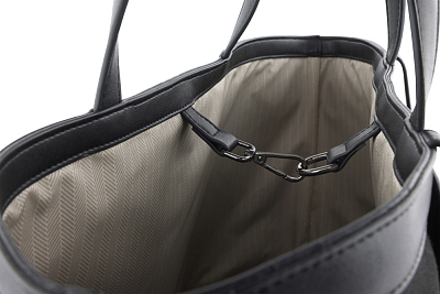 Сумка-тоут женская средняя BUGATTI Elena, черная, канвас, полиуретан, 48 x 20 x 30 см