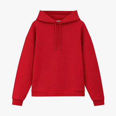 Худи релакс унисекс Баланс (Balance), с начесом, красный