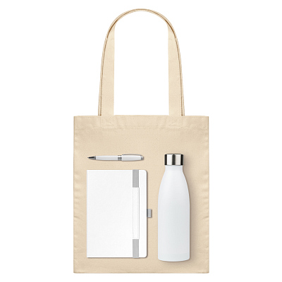 Подарочный набор Galaxy  (ежедневник, ручка, термобутылка, шоппер) (Белый)