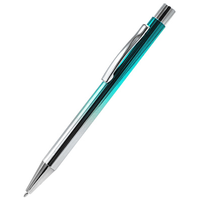 Ручка металлическая Синергия, бирюзовая (Бирюзовый)