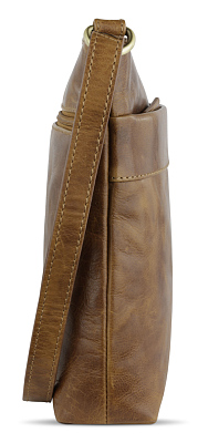 Сумка через плечо KLONDIKE MOUNTAIN «May», натуральная кожа в коньячном цвете, 24 x 26 x 6 см