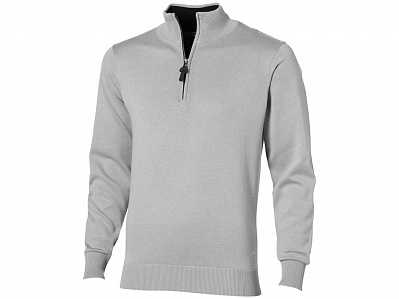 Пуловер Set на молнии, мужской (Серый меланж/черный)