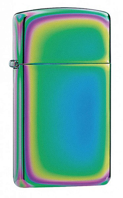 Зажигалка ZIPPO Slim® с покрытием Spectrum™, латунь/сталь, разноцветная, глянцевая, 29x10x60 мм (Разноцветный)