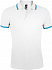 Рубашка поло мужская Pasadena Men 200 с контрастной отделкой, белая с голубым - Фото 1