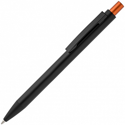 Ручка шариковая Chromatic, черная с оранжевым (Оранжевый)