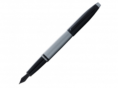 Ручка перьевая Calais Matte Gray and Black Lacquer, перо F (Серый/черный)