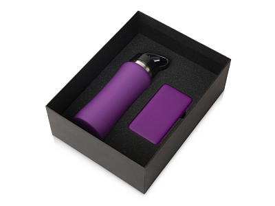 Подарочный набор COLOR IT с бутылкой для воды и повербанком, 5000 mAh (Фиолетовый)