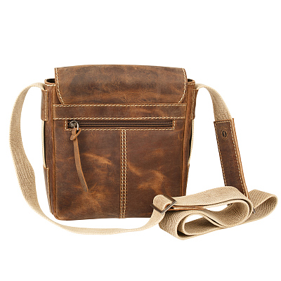 Сумка-планшет KLONDIKE Native, натуральная кожа в коричневом цвете, 23 х 7 х 24 см