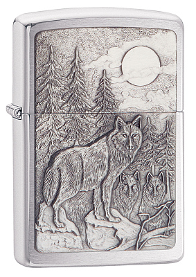 Зажигалка ZIPPO Classic с покрытием Brushed Chrome, латунь/сталь, серебристая, матовая, 38x13x57 мм