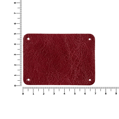 Лейбл кожаный Beta, XL, красный