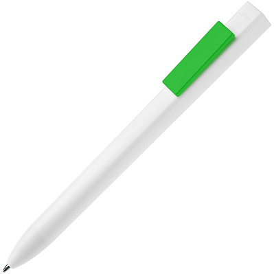 Ручка шариковая Swiper SQ, белая с зеленым (Зеленый)