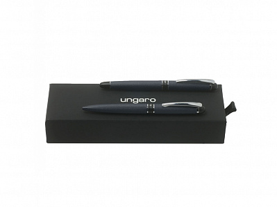 Подарочный набор: ручка-роллер, ручка шариковая (Темно-синий, черный)