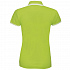 Рубашка поло женская Pasadena Women 200 с контрастной отделкой, зеленый лайм с белым - Фото 2
